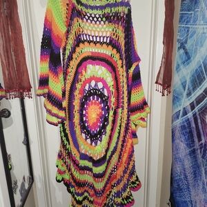 Multicolor Crochet Open-Knit Women's Jacket